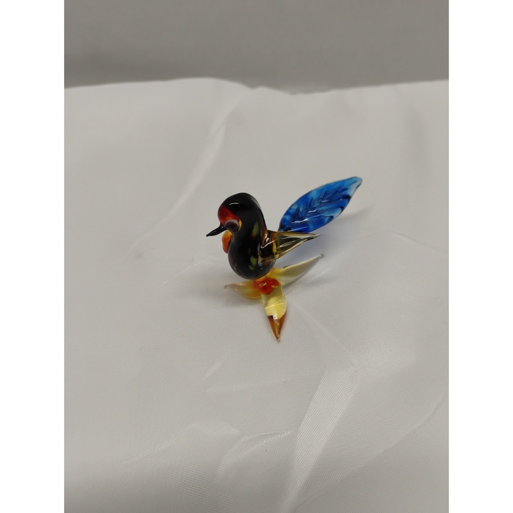 MURANO STYLE HAND BLOWN ART GLASS BIRD FIGURINE VINTAGE - Picture 7 of 7